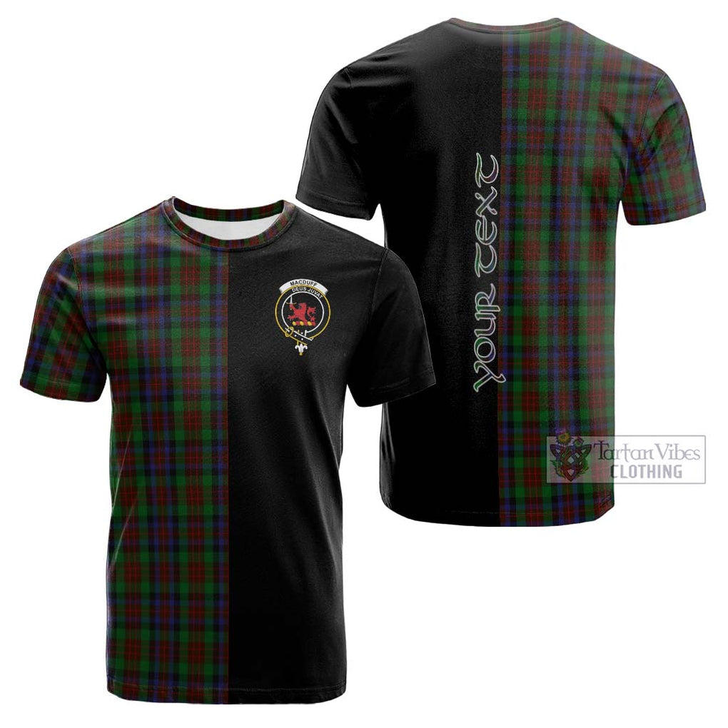 Tartan Vibes Clothing MacDuff Hunting Tartan Cotton T-shirt with Family Crest and Half Of Me Style