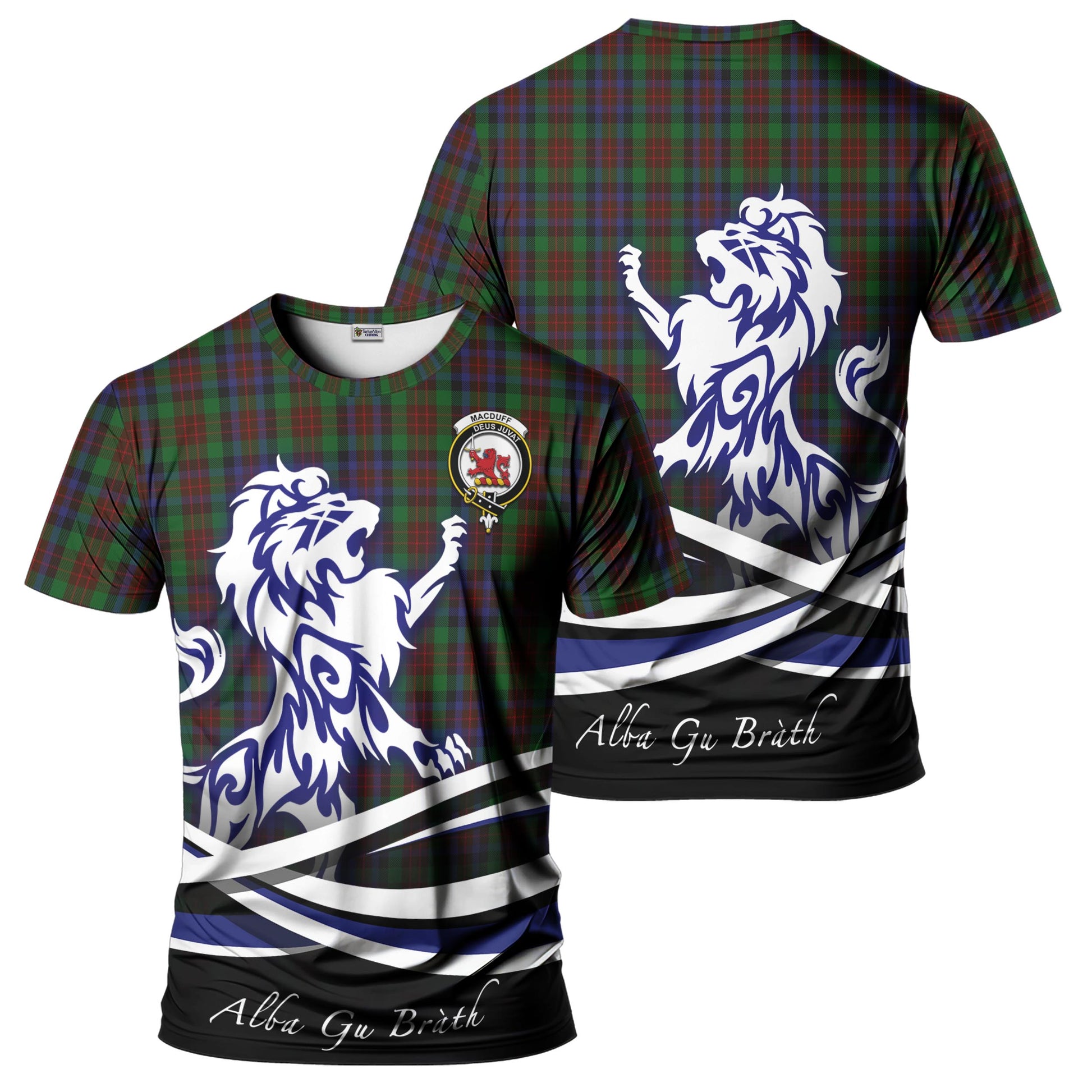 macduff-hunting-tartan-t-shirt-with-alba-gu-brath-regal-lion-emblem