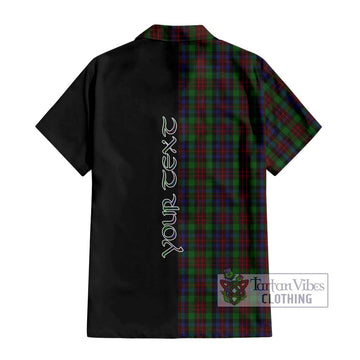 MacDuff Hunting Tartan Short Sleeve Button Shirt with Family Crest and Half Of Me Style