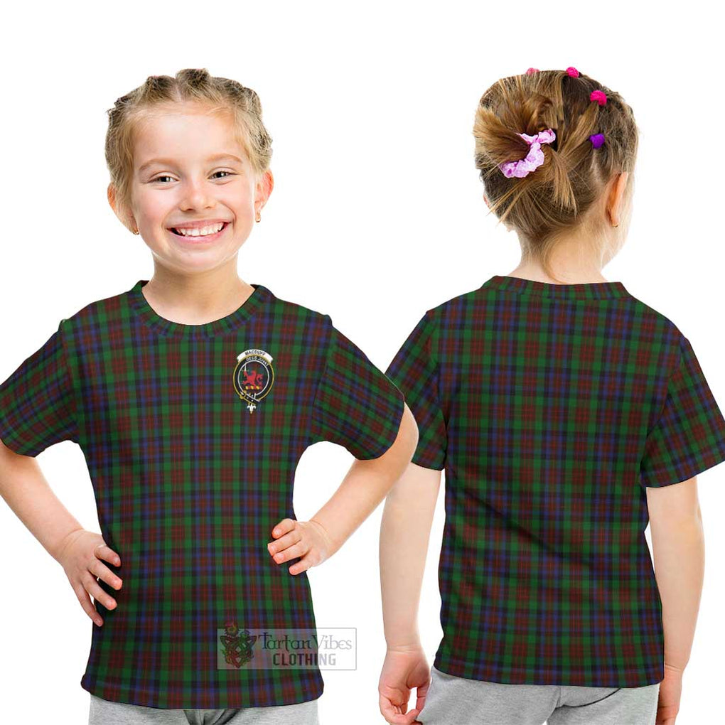 MacDuff Hunting Tartan Kid T-Shirt with Family Crest - Tartanvibesclothing Shop