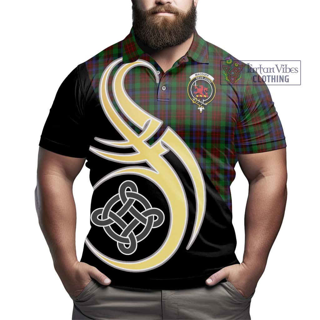 MacDuff Hunting Tartan Polo Shirt with Family Crest and Celtic Symbol Style - Tartan Vibes Clothing