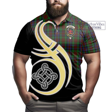 MacDuff Hunting Tartan Polo Shirt with Family Crest and Celtic Symbol Style