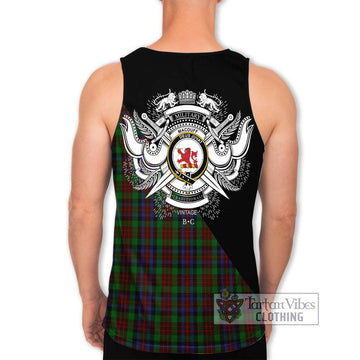 MacDuff Hunting Tartan Men's Tank Top with Family Crest and Military Logo Style