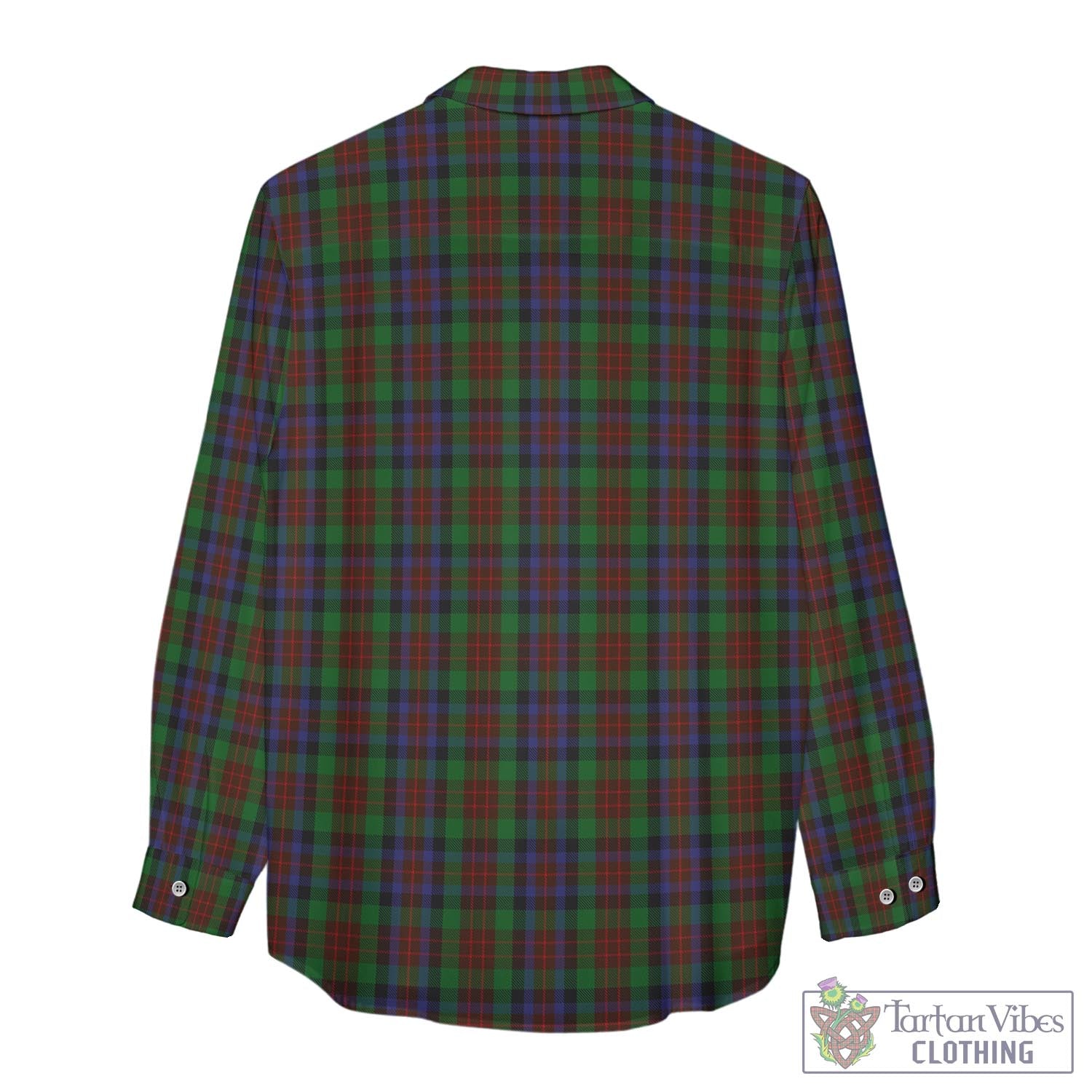 Tartan Vibes Clothing MacDuff Hunting Tartan Womens Casual Shirt with Family Crest