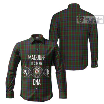 MacDuff Hunting Tartan Long Sleeve Button Shirt with Family Crest DNA In Me Style