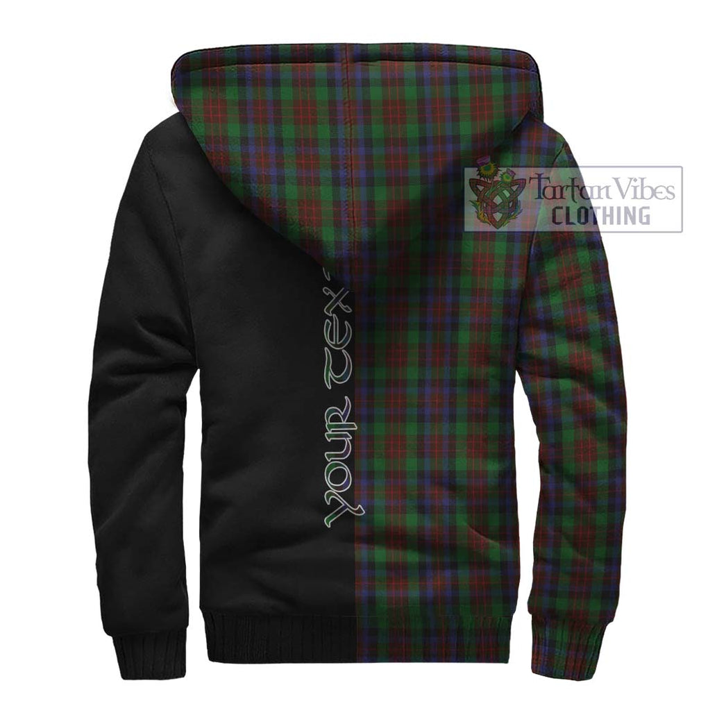 MacDuff Hunting Tartan Sherpa Hoodie with Family Crest and Half Of Me Style - Tartanvibesclothing Shop