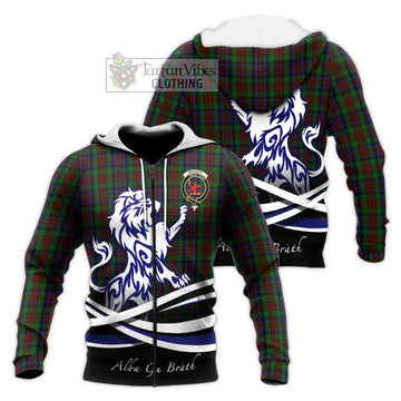 MacDuff Hunting Tartan Knitted Hoodie with Alba Gu Brath Regal Lion Emblem