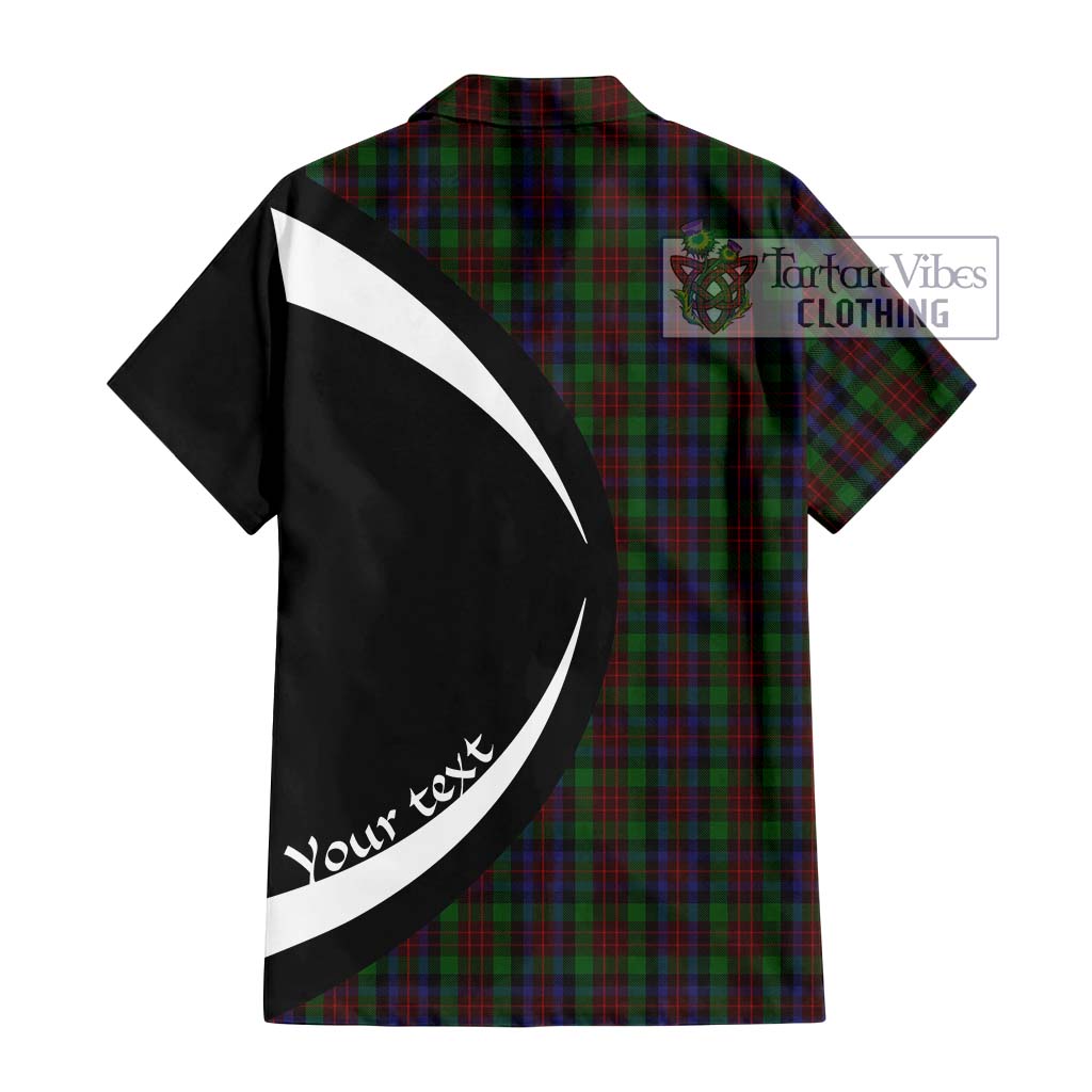 MacDuff Hunting Tartan Short Sleeve Button Up with Family Crest Circle Style - Tartan Vibes Clothing