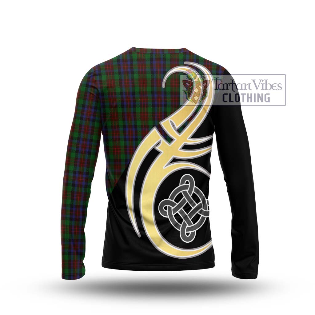 MacDuff Hunting Tartan Long Sleeve T-Shirt with Family Crest and Celtic Symbol Style - Tartan Vibes Clothing