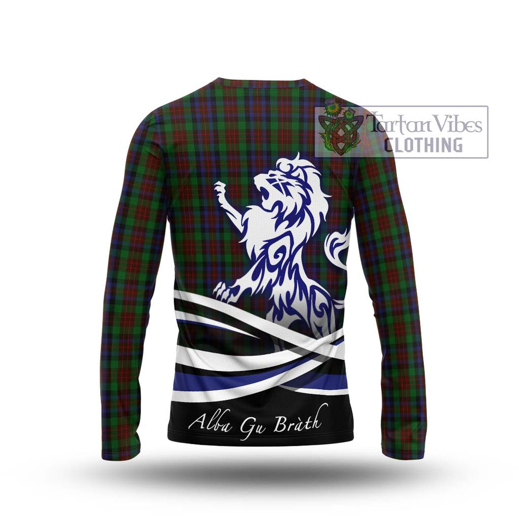 MacDuff Hunting Tartan Long Sleeve T-Shirt with Alba Gu Brath Regal Lion Emblem - Tartanvibesclothing Shop