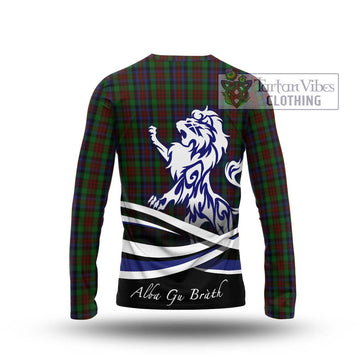 MacDuff Hunting Tartan Long Sleeve T-Shirt with Alba Gu Brath Regal Lion Emblem