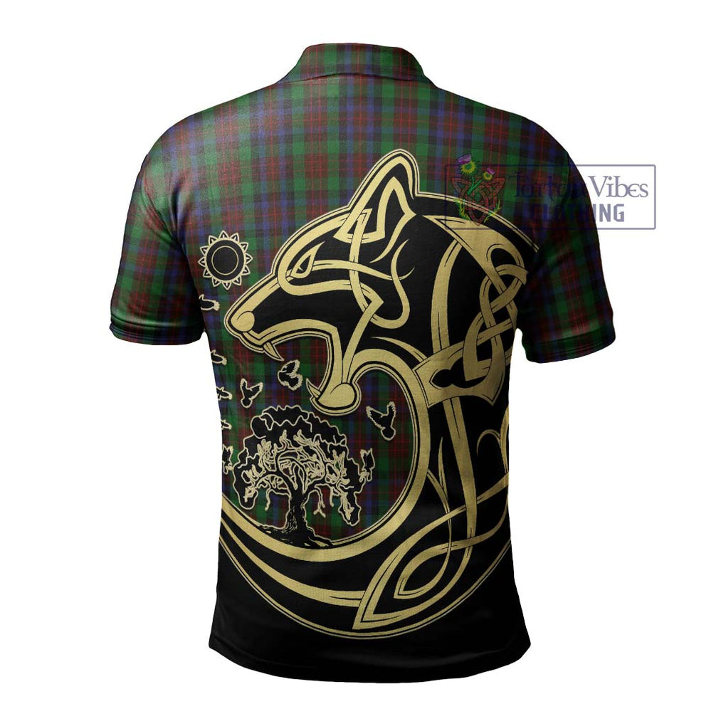 MacDuff Hunting Tartan Polo Shirt with Family Crest Celtic Wolf Style - Tartanvibesclothing Shop