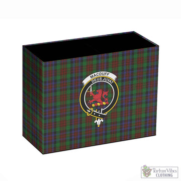 MacDuff Hunting Tartan Pen Holder with Family Crest