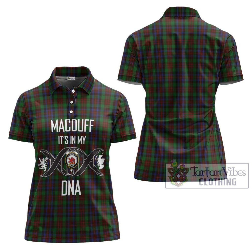 MacDuff Hunting Tartan Women's Polo Shirt with Family Crest DNA In Me Style - Tartanvibesclothing Shop