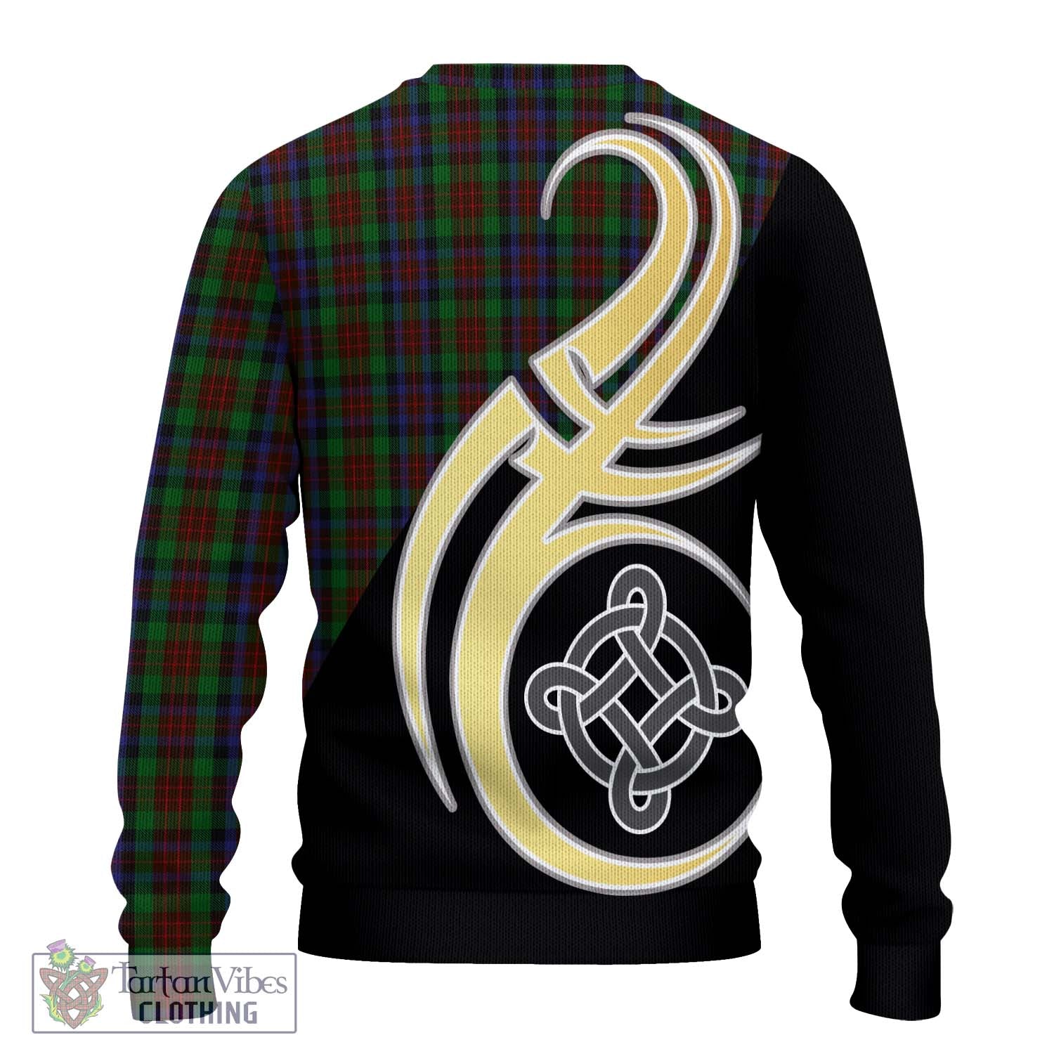 MacDuff Hunting Tartan Knitted Sweater with Family Crest and Celtic Symbol Style - Tartan Vibes Clothing