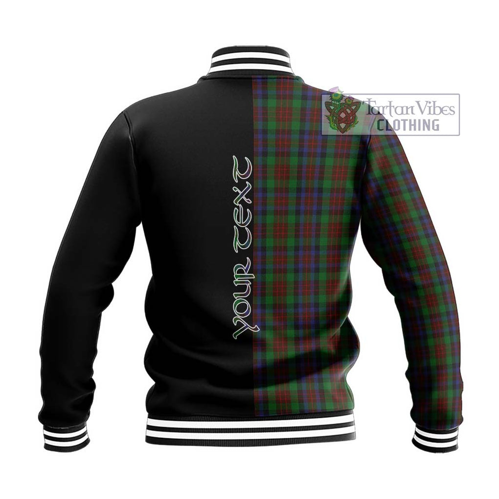 MacDuff Hunting Tartan Baseball Jacket with Family Crest and Half Of Me Style - Tartanvibesclothing Shop