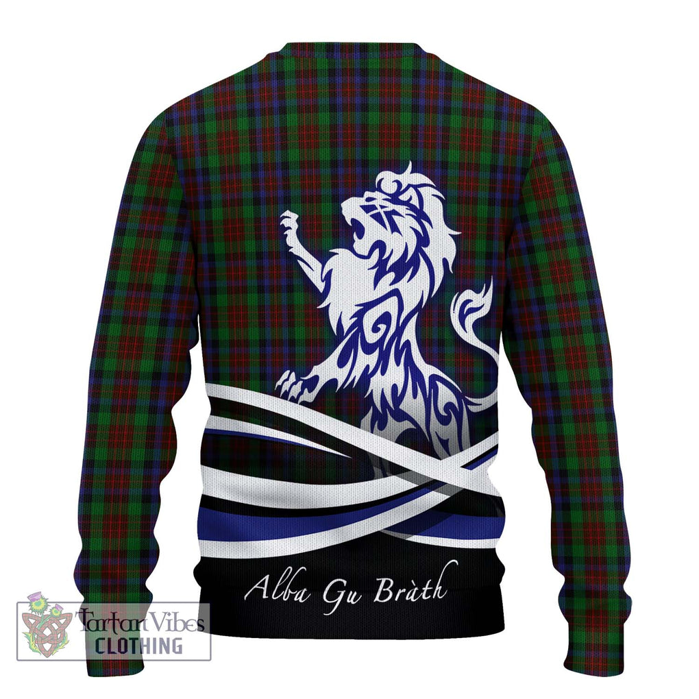 MacDuff Hunting Tartan Knitted Sweater with Alba Gu Brath Regal Lion Emblem - Tartanvibesclothing Shop