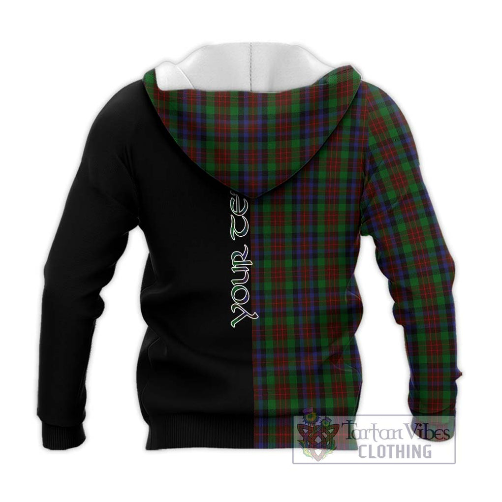 MacDuff Hunting Tartan Knitted Hoodie with Family Crest and Half Of Me Style - Tartanvibesclothing Shop