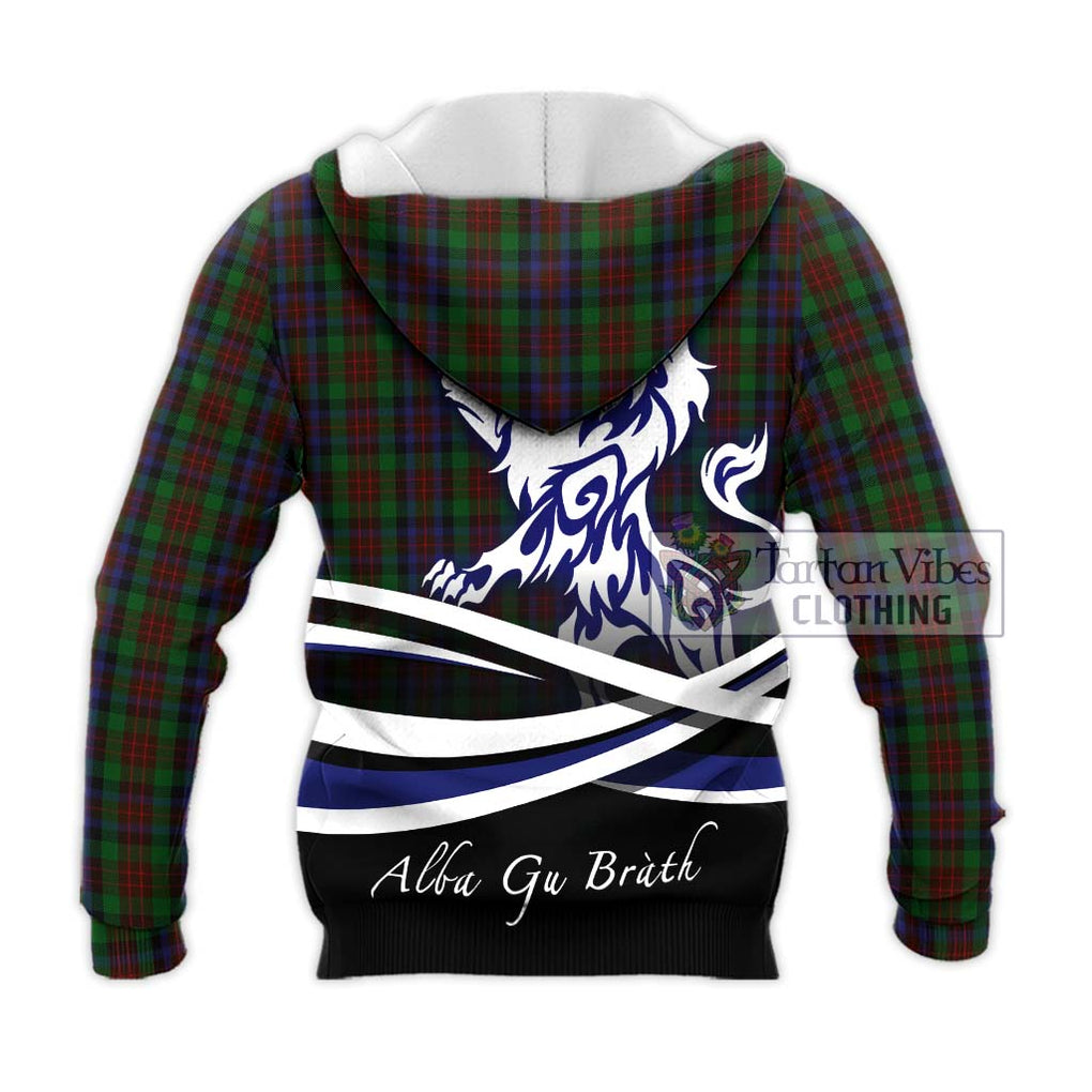 MacDuff Hunting Tartan Knitted Hoodie with Alba Gu Brath Regal Lion Emblem - Tartanvibesclothing Shop