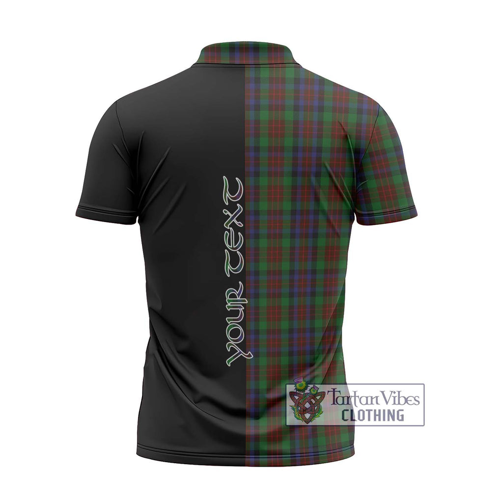 MacDuff Hunting Tartan Zipper Polo Shirt with Family Crest and Half Of Me Style - Tartanvibesclothing Shop