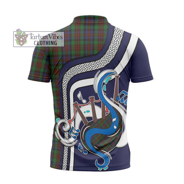 MacDuff Hunting Tartan Zipper Polo Shirt with Epic Bagpipe Style