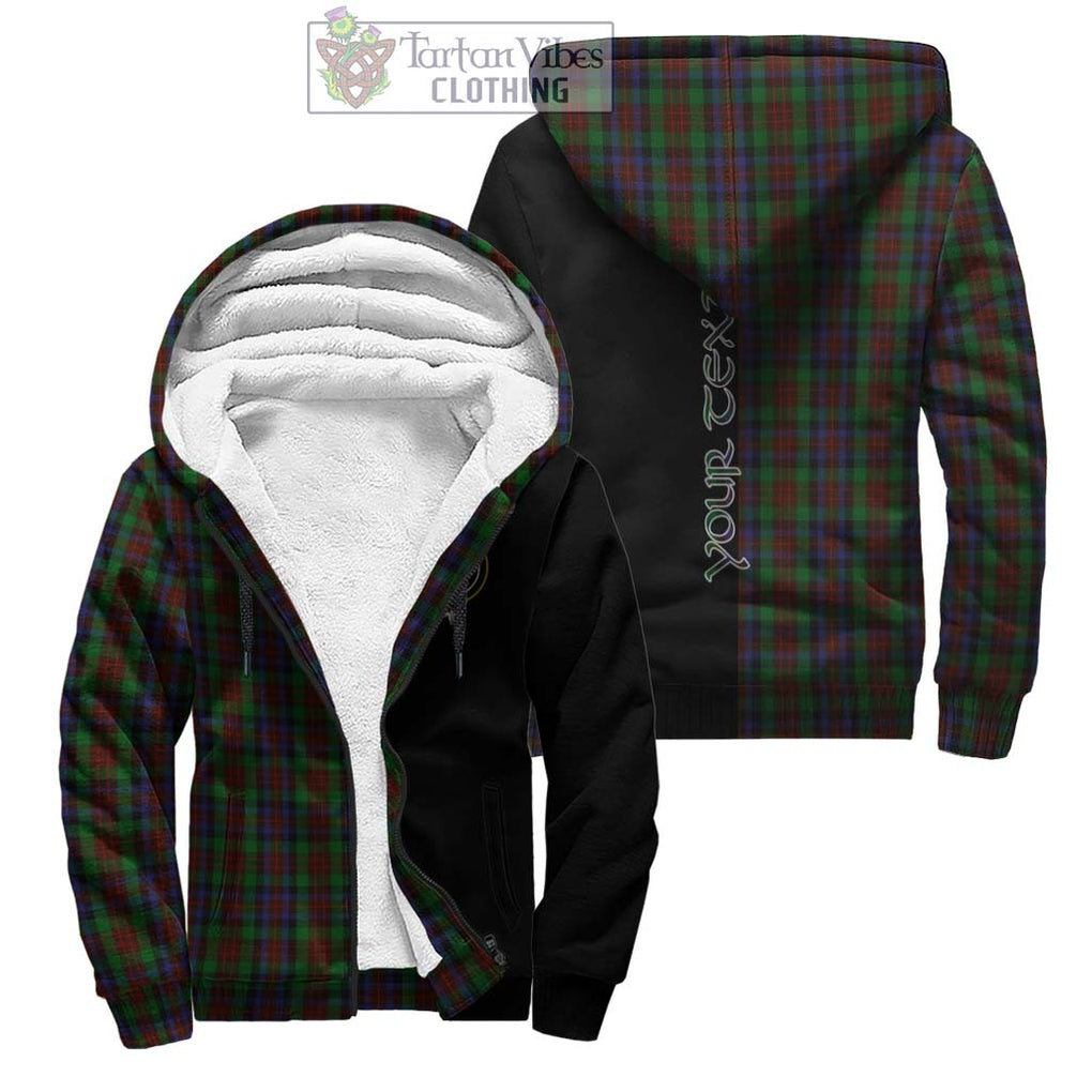 MacDuff Hunting Tartan Sherpa Hoodie with Family Crest and Half Of Me Style Unisex - Tartanvibesclothing Shop