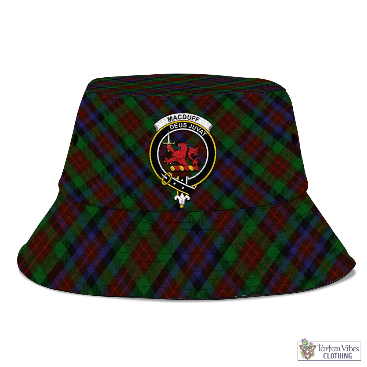 Tartan Vibes Clothing MacDuff Hunting Tartan Bucket Hat with Family Crest