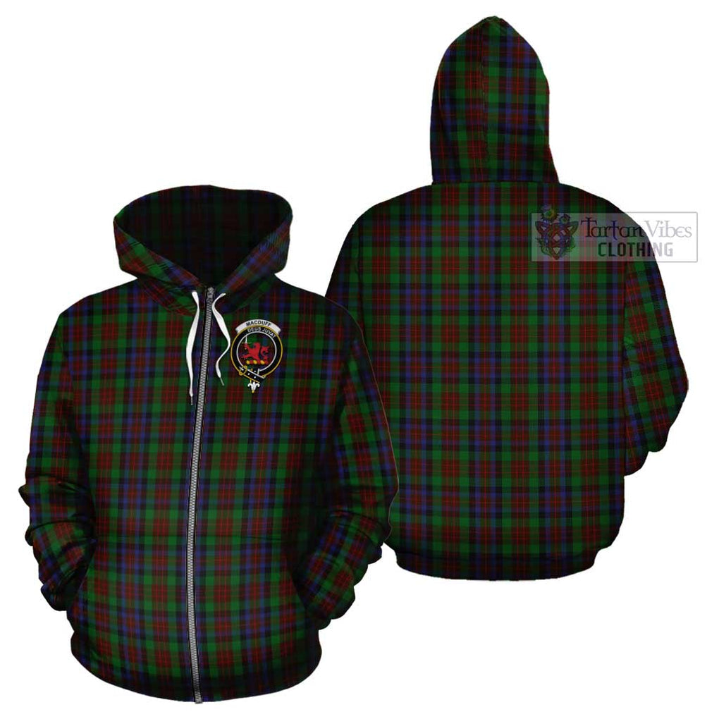 MacDuff Hunting Tartan Cotton Hoodie with Family Crest Zip Hoodie - Tartan Vibes Clothing