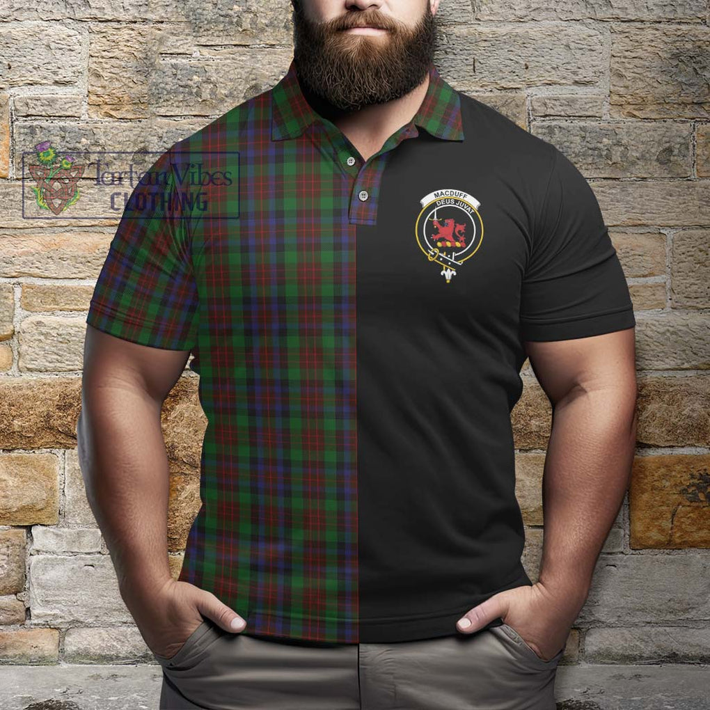 MacDuff Hunting Tartan Polo Shirt with Family Crest and Half Of Me Style - Tartanvibesclothing Shop