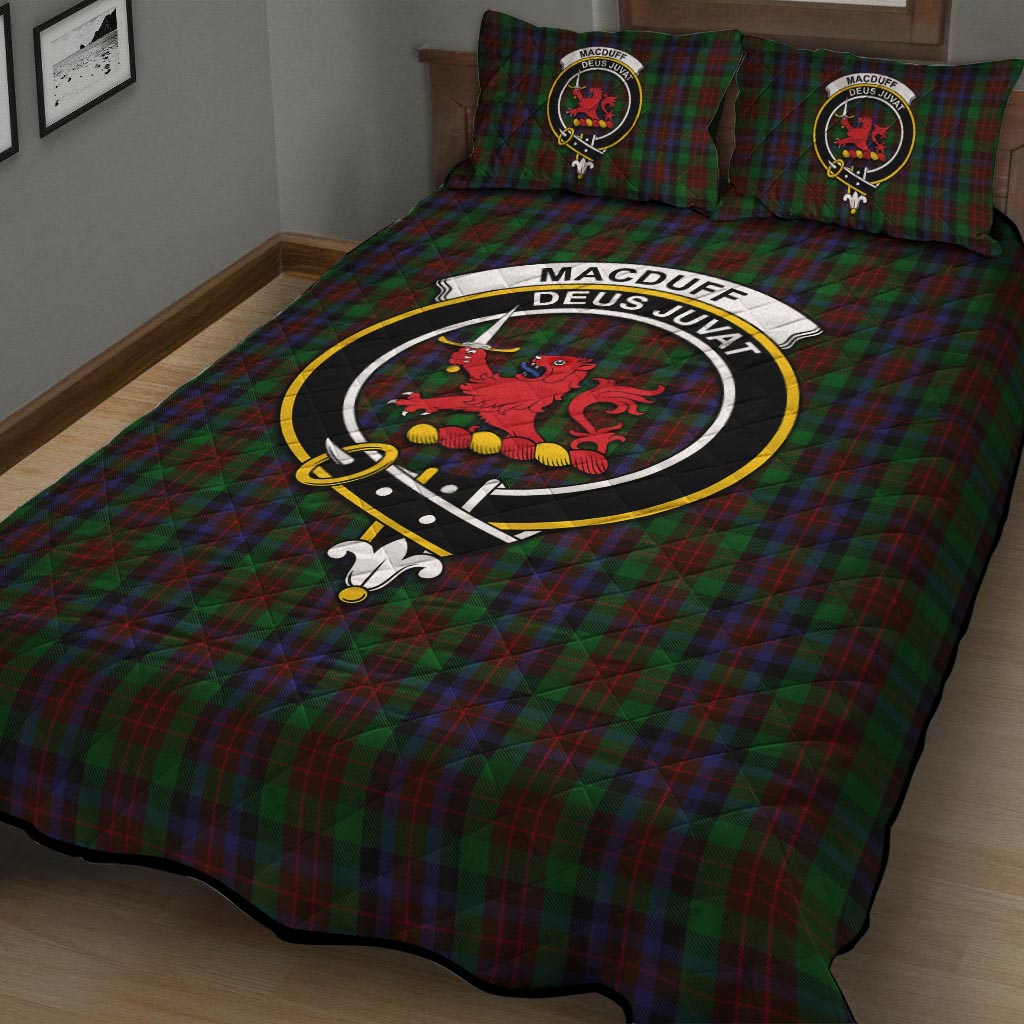 MacDuff Hunting Tartan Quilt Bed Set with Family Crest - Tartan Vibes Clothing