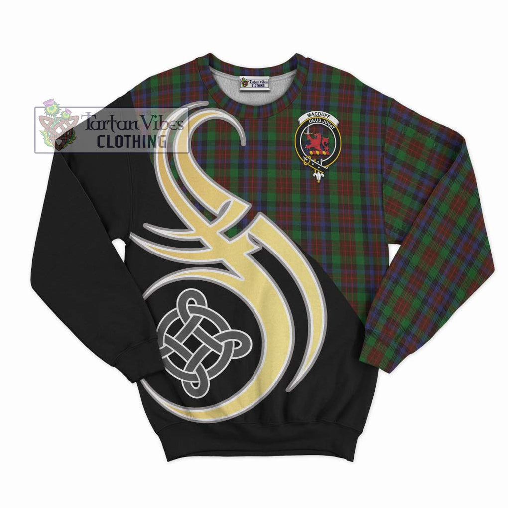 MacDuff Hunting Tartan Sweatshirt with Family Crest and Celtic Symbol Style - Tartan Vibes Clothing