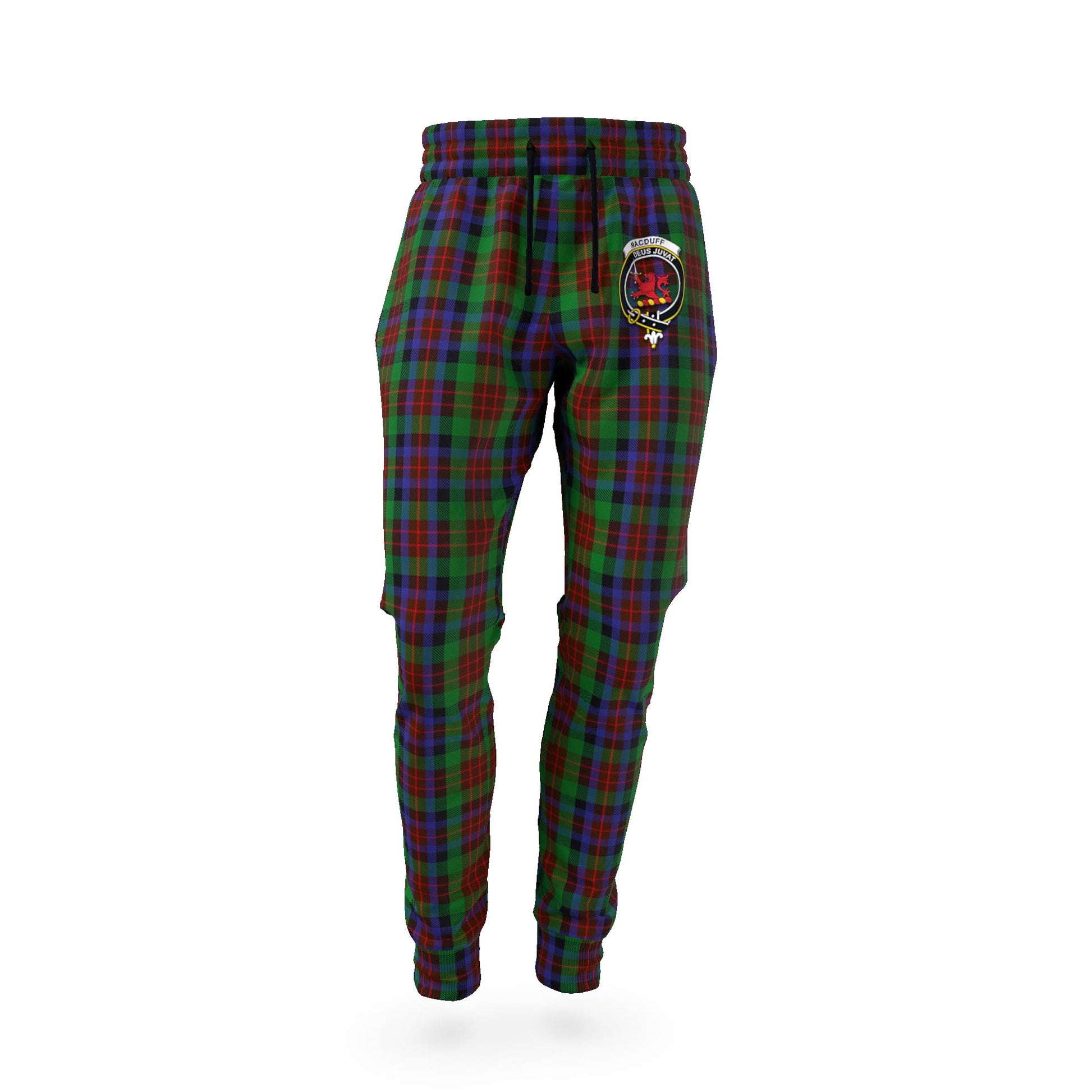 MacDuff Hunting Tartan Joggers Pants with Family Crest - Tartan Vibes Clothing