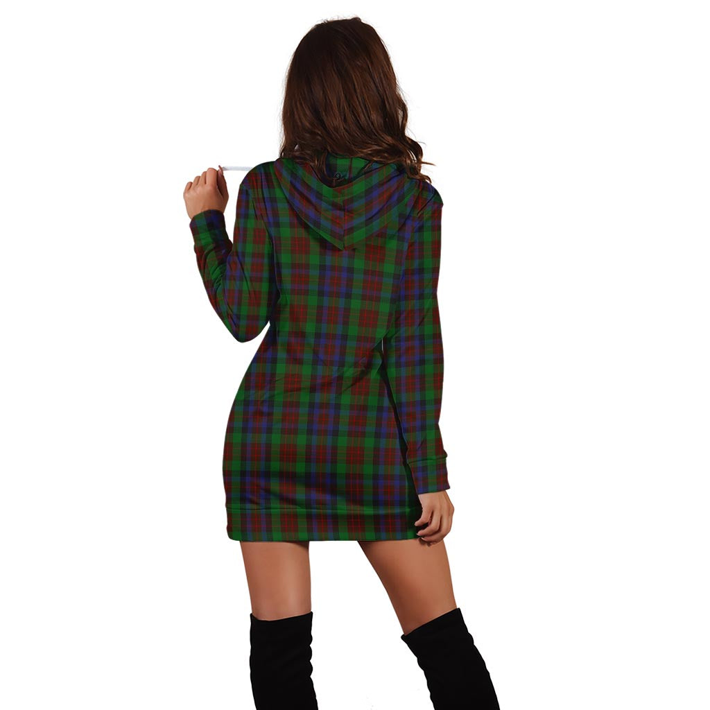 MacDuff Hunting Tartan Hoodie Dress with Family Crest - Tartan Vibes Clothing