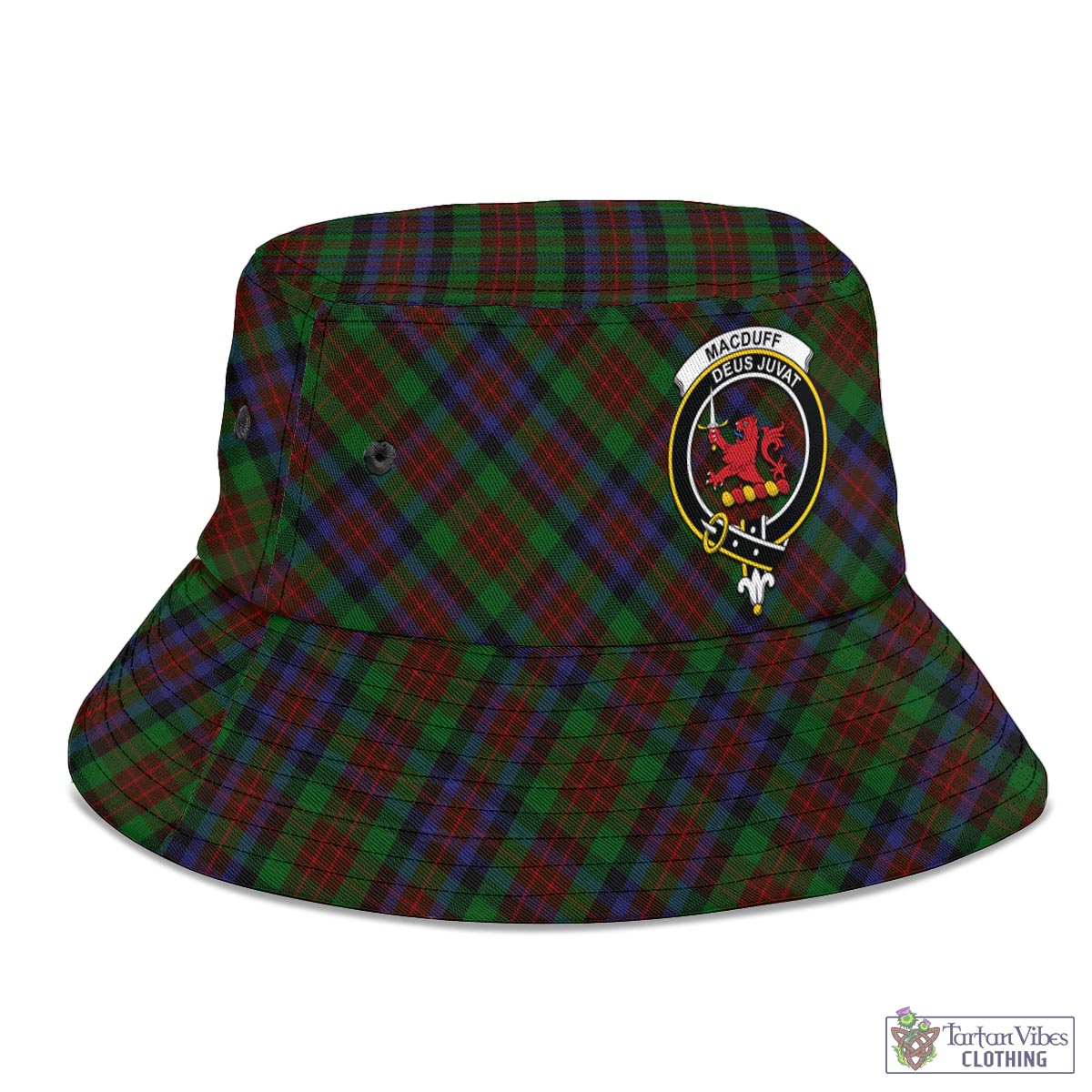 Tartan Vibes Clothing MacDuff Hunting Tartan Bucket Hat with Family Crest