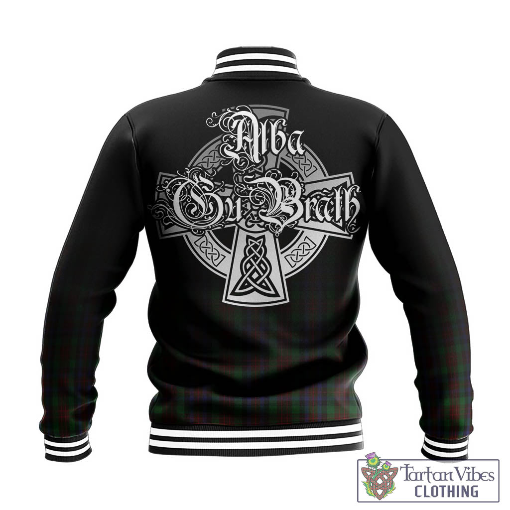 Tartan Vibes Clothing MacDuff Hunting Tartan Baseball Jacket Featuring Alba Gu Brath Family Crest Celtic Inspired