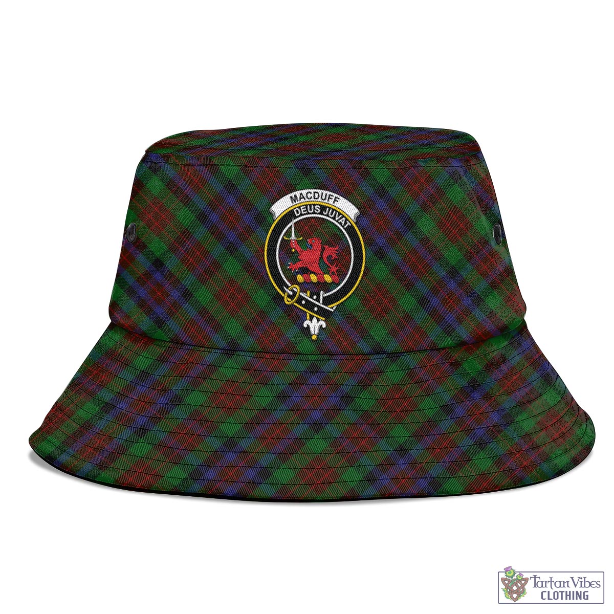 Tartan Vibes Clothing MacDuff Hunting Tartan Bucket Hat with Family Crest