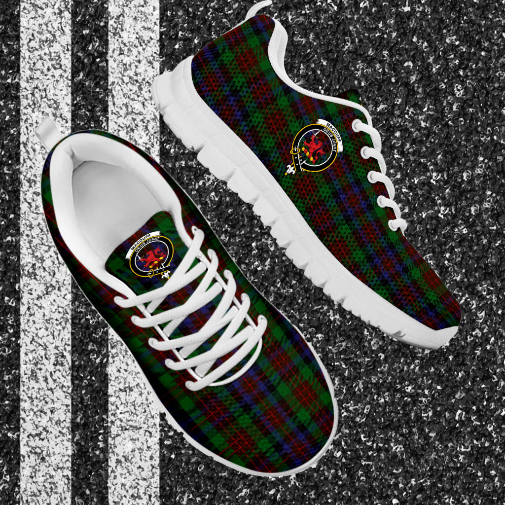 MacDuff Hunting Tartan Sneakers with Family Crest - Tartan Vibes Clothing