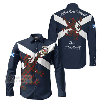 MacDuff (McDuff) Tartan Lion Rampant Long Sleeve Button Shirt Proudly Display Your Heritage with Alba Gu Brath and Clan Name