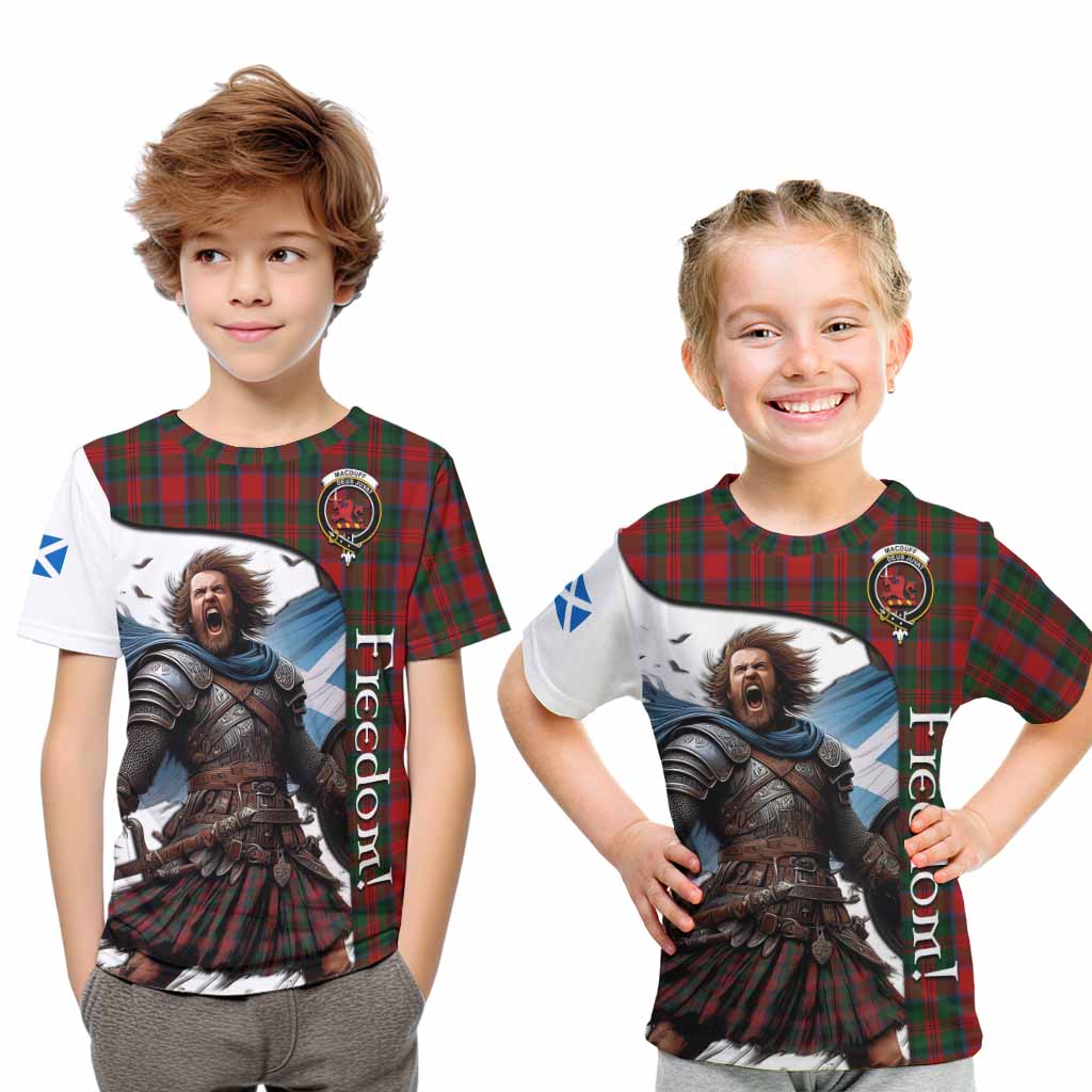 Tartan Vibes Clothing MacDuff (McDuff) Crest Tartan Kid T-Shirt Inspired by the Freedom of Scottish Warrior