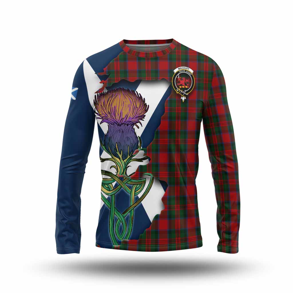 MacDuff (McDuff) Tartan Family Crest Long Sleeve T-Shirt Scottish Thistle Celtic Inspired Unisex - Tartan Vibes Clothing