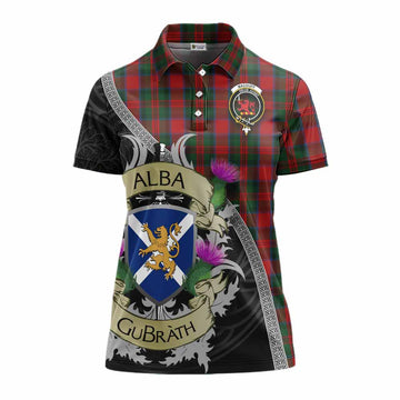 MacDuff (McDuff) Tartan Family Crest Women's Polo Shirt Lion Rampant Royal Thistle Shield Celtic Inspired Women - Tartan Vibes Clothing
