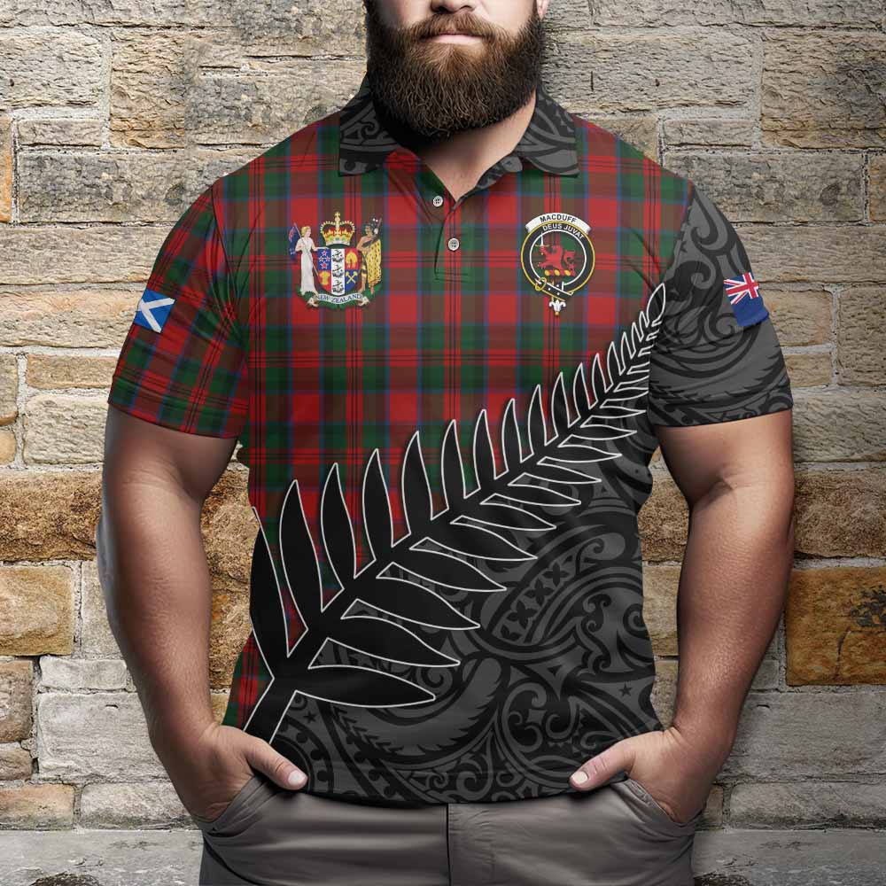 MacDuff (McDuff) Crest Tartan Polo Shirt with New Zealand Silver Fern Half Style