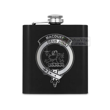 MacDuff (McDuff) Crest Hip Flask Set 7oz Black Stainless Steel with A Gift Box One Size 7oz - 2D-tartanvibesclothing