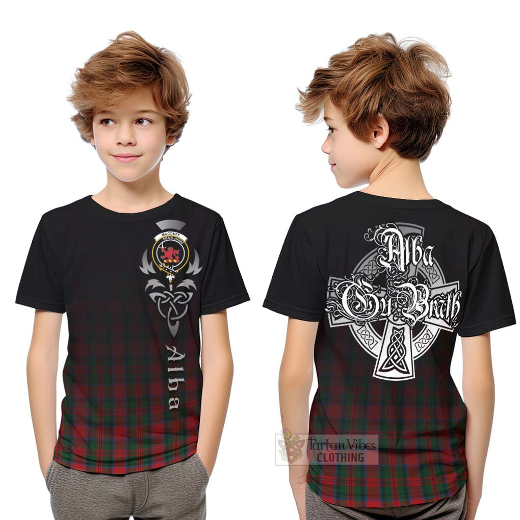 MacDuff (McDuff) Tartan Kid T-Shirt Featuring Alba Gu Brath Family Crest Celtic Inspired Youth XL Size14 - Tartan Vibes Clothing
