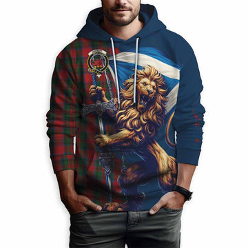 MacEwan (MacEwen) Tartan Family Crest Hoodie with Scottish Majestic Lion