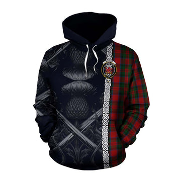 MacDuff (McDuff) Tartan Cotton Hoodie with Family Crest Cross Sword Thistle Celtic Vibes