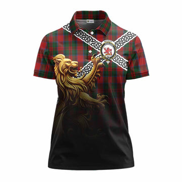 MacDuff (McDuff) Crest Tartan Women's Polo Shirt with Golden Lion Emblem Celtic Style Women - Tartan Vibes Clothing