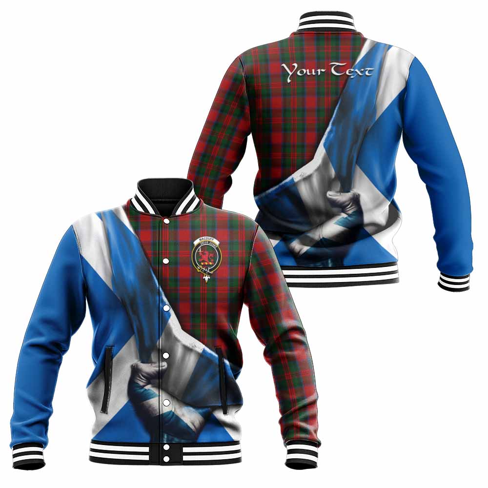 Tartan Vibes Clothing MacDuff (McDuff) Tartan Baseball Jacket with Family Crest Scotland Patriotic Style