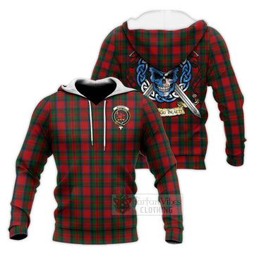 MacDuff (McDuff) Tartan Knitted Hoodie with Family Crest Celtic Skull Style