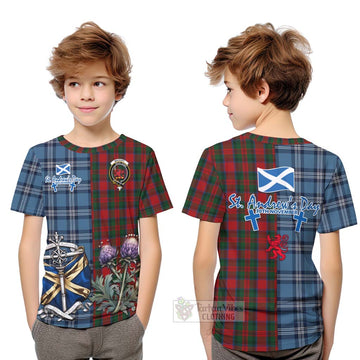 MacDuff (McDuff) Tartan Kid T-Shirt Happy St. Andrew's Day Half Tartan Style